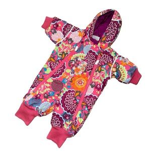 NWOT Hanna Andersson Baby Girl Multicolor Floral Print Snowsuit Size 3-6 Months
